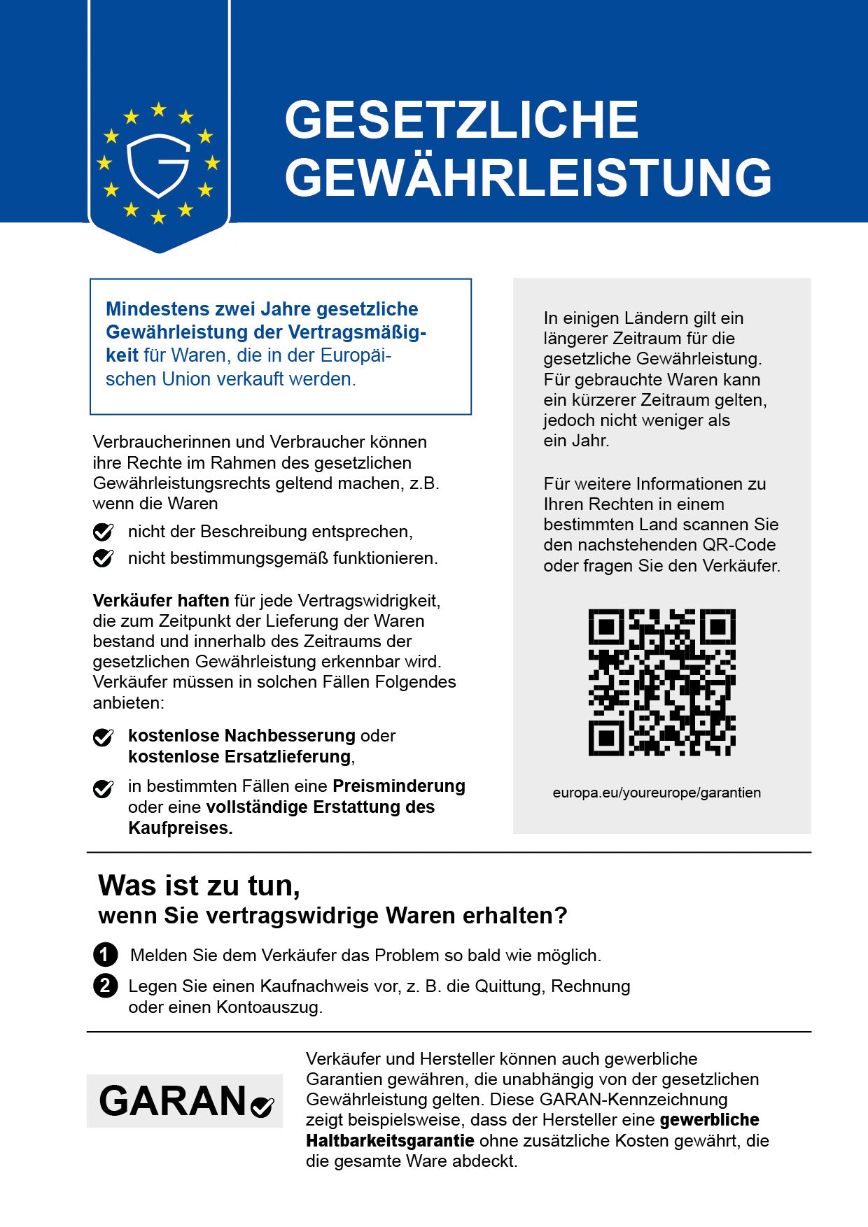 Gesetzliche Gewährleistungsrechte